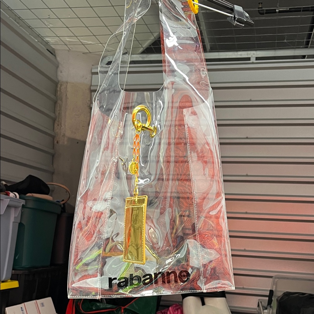 Clear Tote Bag with Gold Accents